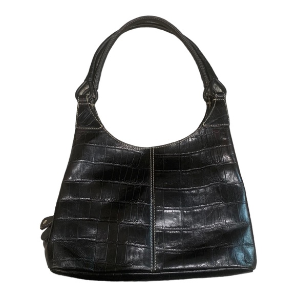 Y2k Jones New York Black Leather Gator Clutch Purse With Multiple Pockets - Picture 3 of 9